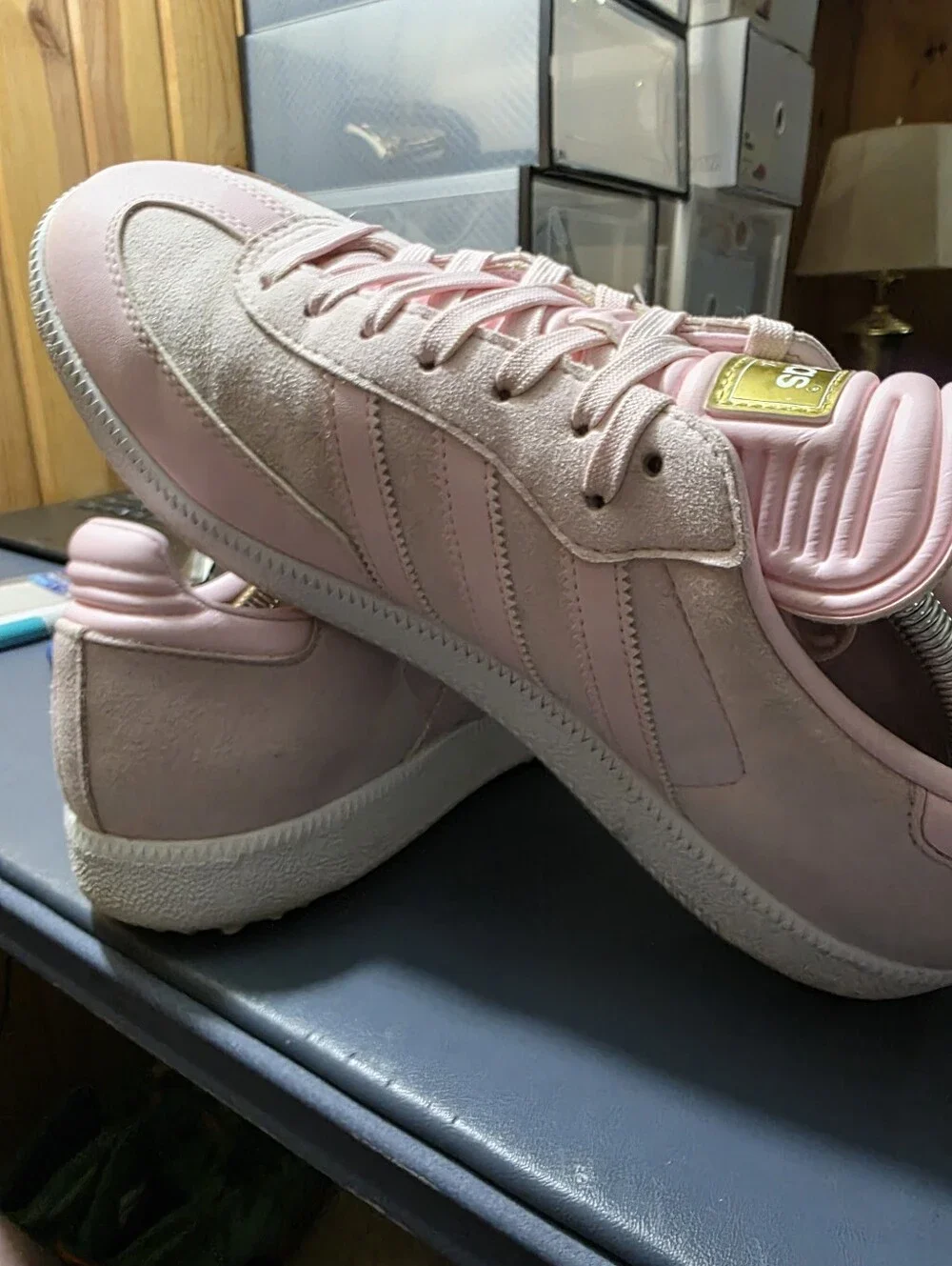adidas Samba Pink Retro Leather Sneakers Size 12m/13w